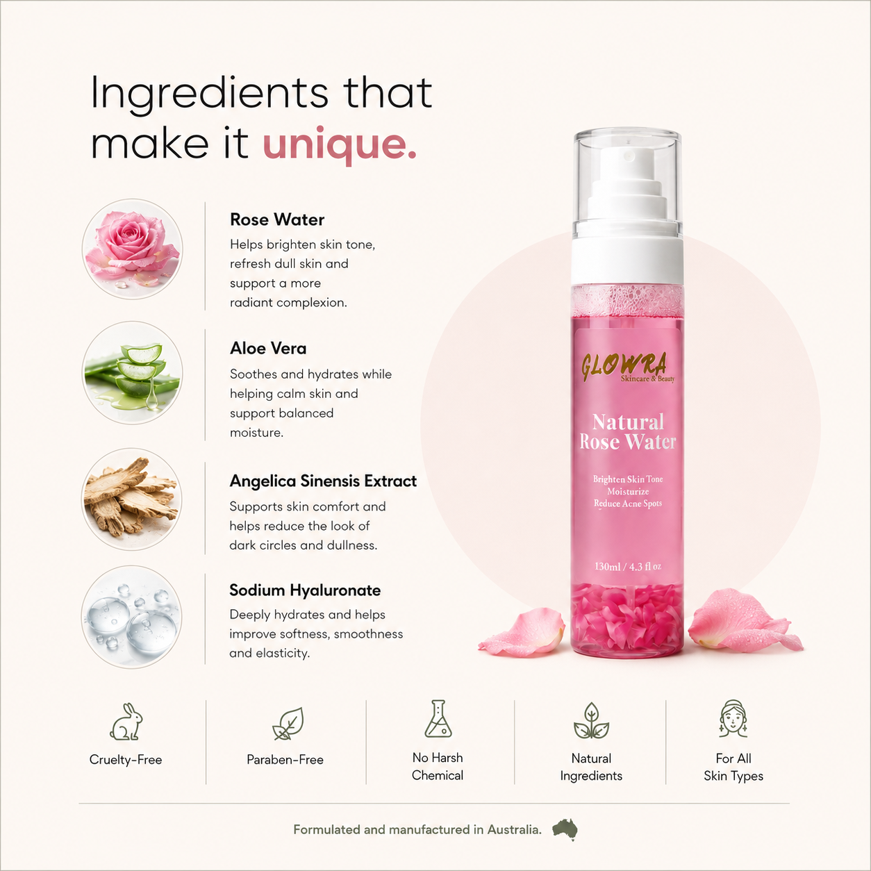 Natural Rose Water Toner - 130ml