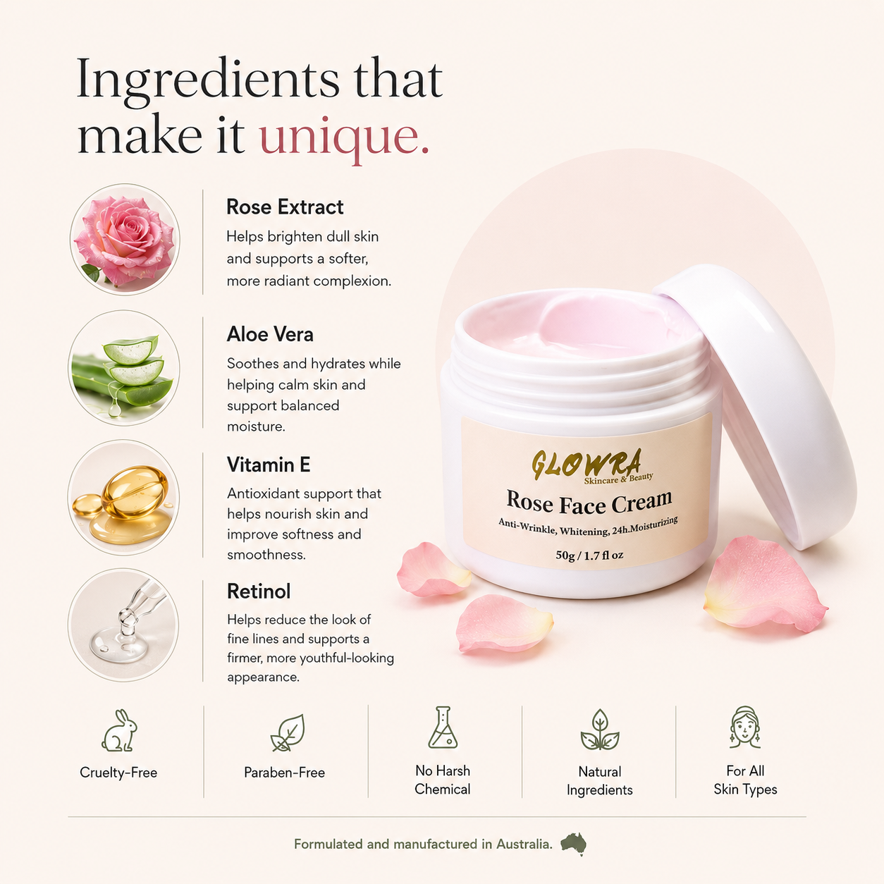 Rose Face Cream - 50 ml