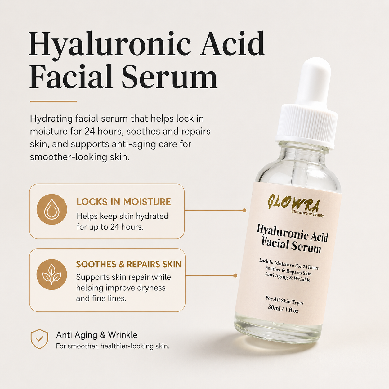 Hyaluronic Acid Face Serum - 30ml